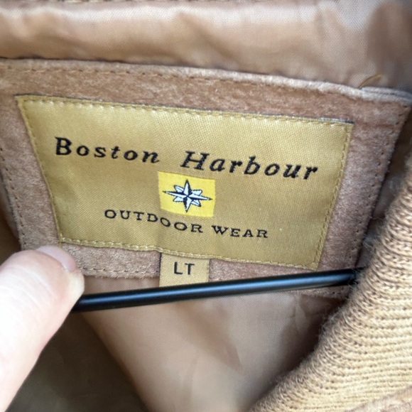 Boston Harbour Outdoor Wear Suede Leather Bomber Jacket Large/T EUC - Picture 9 of 9